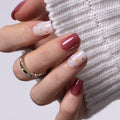 CurvLife Short Square Galaxy Design Press On Nails, Cosmic Dusk Purple - color: Honey Drift