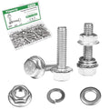 25 Sets M6-1.0 x 25mm Flanged Hex Head Bolts and Nuts Kits - size: M6-1.0 x 25mm