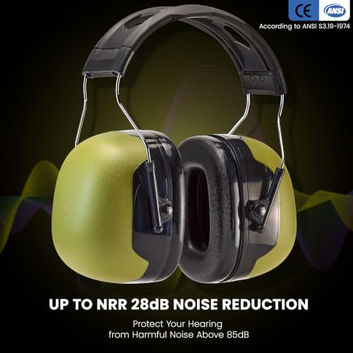ZEROPLUS AM20 Hearing Protection Earmuffs, NRR 28dB, SNR 35dB for Adults