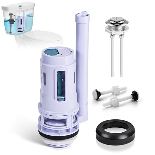 3-Inch Dual Flush Valve Replacement Kit for 2-Piece Toilets, Toilet Repair Kit Inside Tank with Push Button, Gasket & Bolts,Compatible with Glacier Bay, American Standard, and Toto - size: 3 Inch