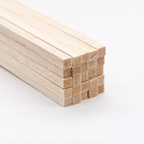 50Pcs 1/4 Inch Balsa Wood Sticks - size: 12" X 1/4" X 1/4" 50pcs