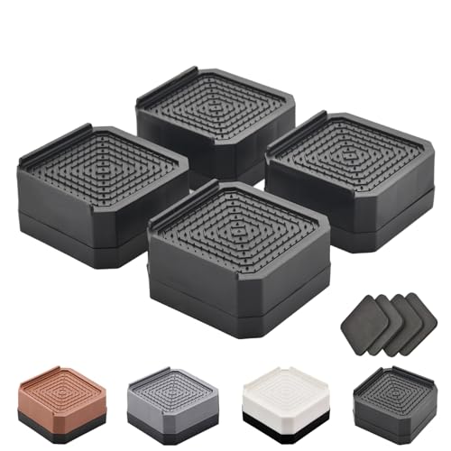EclatBain Adjustable Bed Risers 1.5 Inch, 4000 lbs, 4 Pack Black - color: Square-4 Pack-black, size: 1 Layer(1.5inch)