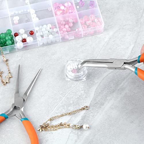 Mini Pliers Set - Straight, Bent & Needle Nose Pliers for Jewelry Making & Small Object Gripping - style: Bent & Straight Needle Nose Plier