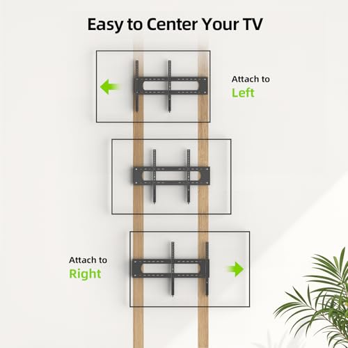 USX MOUNT Fixed TV Wall Mount for 65-120 inch Flat TVs up to 220 Lbs, Low Profile Wall Mount TV Bracket fits 16" 18" 24" 32" Stud Spacing, Max VESA 900x600mm for Most 100 98 90 85 86 inch TV - size: 65-120 inch