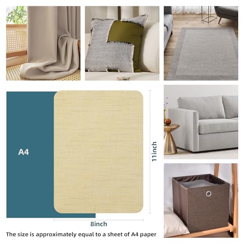 WILDREEDS 2 Pcs 8 x11 Inch Linen Repair Patches, Self-Adhesive Fabric Patch for Sofas, Couch, Furniture,Tote Bags, Car Seats (Light Beige) - color: Light Beige