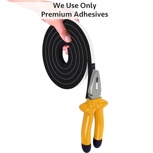 Thin Foam Tape, 1/2x1/16in Strong Adhesive Foam Seal Strip - color: Black, size: 1/2in x 1/16in x 33Ft