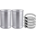AC PERFORMANCE 2.5" (63mm) OD Aluminum Alloy Hose Joiner Silicone Pipe Connector Bead, 4" Length with 304 SS Clamps, Pack of 2 - size: 2.5" (63mm) - 2PCS