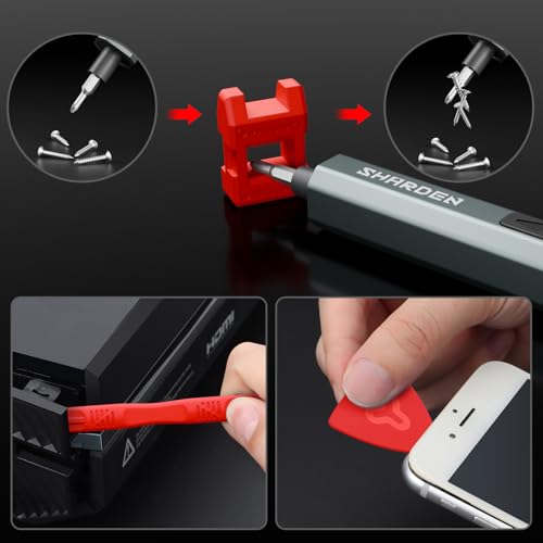 SHARDEN 29 iN 1 Upgraded Mini Electric Screwdriver With Screen Display(Red) - color: Upgraded-red