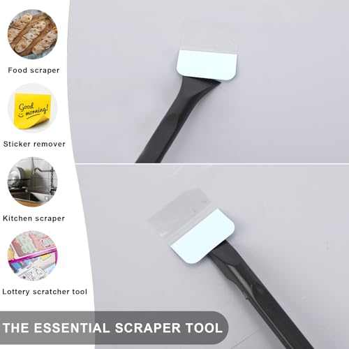 Crevice Cleaning Tool, 9 PCS Carbon Fiber Plastic Scraper Tool Car Detailing Brush Set Non-scratch Multi-purpose Scraper for Clean Small Narrow Spaces and Gaps, Remove Stickers Labels Oil Stains Dirt - color: Black