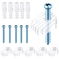 Blulu 20 Pack Glass Mirror Holder Clips for Wall Mounting | Glass Mirror Hanging Kit, Offset 0.24 Inch/ 6 mm, Hanging Retainer Fasteners with Screws and Anchors, for Fixing Cabinet Door - style: Basic Style