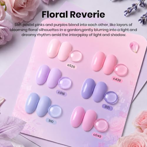 Beetles Purple Gel Polish Set, Floral Reverie Collection,6 Colors - color: Floral Reverie