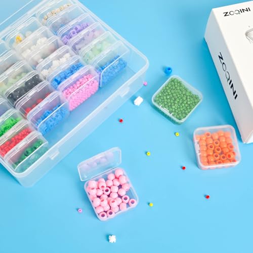 Bead Organizer Box, 56Pcs Small Clear Plastic Storage Containers, 2 Large Craft Organizer Boxes, 2 Sheets Label, Mini Parts Storage Solution for Beading Jewelry Making Diamond Arts Screws Seeds - size: 2 Pack - 56 Pcs (2.16" x 2.16" x 0.78")