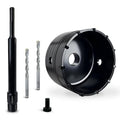 DECKRKAT 3-3/4" Concrete Hole Saw Kit,Electroplated Black Quenching Tech,Heavy-Duty Thickened Alloy Teeth,SDS Plus Shank & 2 Center Bits for Concrete,Brick,Stone. - size: (95mm)3-3/4"