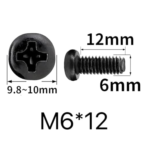 50 PCS Stainless Steel VESA TV LCD Monitor Mounting Phillips Head Screws M6 x 12mm Black - size: M6x12 - Black 50pcs
