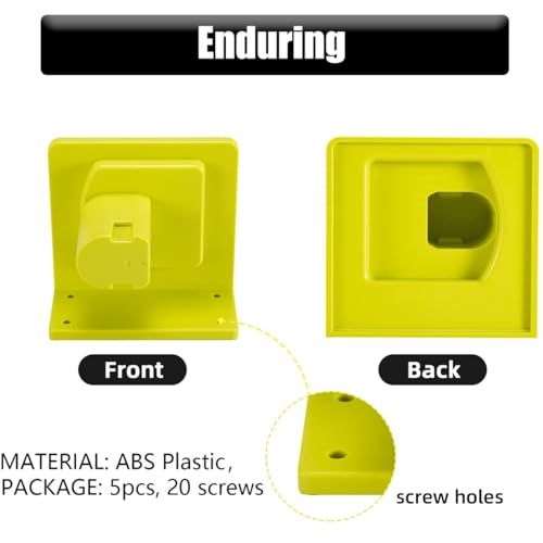 5 Pack Tool Holder Compatible with Ryobi 18V Wall Mount Plastic - size: 5 Pack