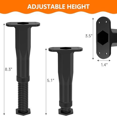 4 PCS (5.1"-8.3") Adjustable Bed Frame Support Legs, Frame Center Slats Heavy Support Leg,Durable Furniture Suport Legs for Frame/Sofa/Dresser/Table, Legs Furniture Replacement Parts - size: 4pcs (5.1"-8.3")
