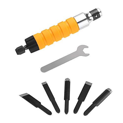 Woodworking Carving Chisel Electric Carving Machine Engraving Knife Tool with 5 Blades and 1 Wrench