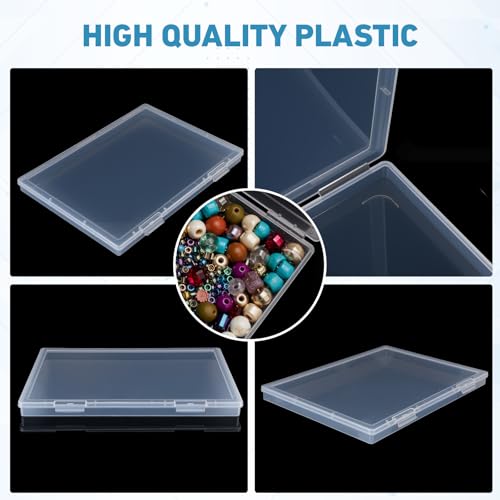 Jetec 6 Pieces Small Clear Plastic Storage Box, 12.0 x 8.8 x 0.9 Inch - size: 12.0 x 8.8 x 0.9 Inch