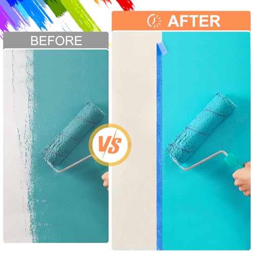 KICNIC Painters Tape, Blue, 720 Yards, 0.7in x 60yd, 12 Rolls, Removable - color: Blue, size: 12 Rolls