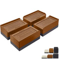 ANNKUT Furniture Risers 1.5 inch, Rectangle Adjustable Risers Blocks for Bed Sofa Table and Couch Lifting，Heavy Duty Support Up to 1,300 Lbs (4 Pack-Brown) - color: 1.5 Inch-brown(rectangle)