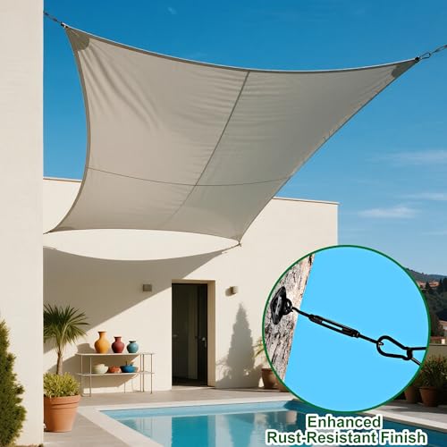 YOFIT Shade Sail Hardware Kit 6 Inch Stainless Steel Turnbuckles for Sun Shade Sail Outdoor Patio Canopy Installation Accessories for Triangle Rectangle Shade, 40 Pcs, Black - size: 6 inch 40 pcs-Black