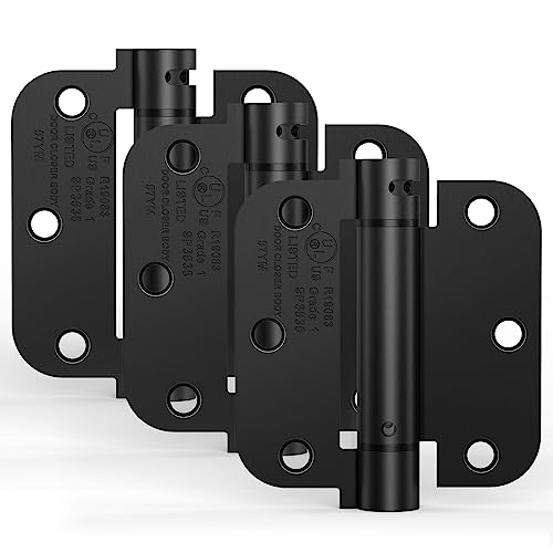 3 Pack 3.5 Inch Self Closing Door Hinges, Gloss Black - size: 3.5" (3 Pack)