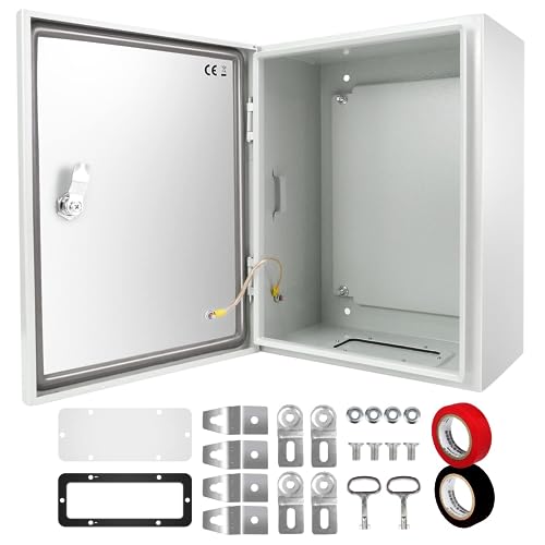 TOCRETOARE Outdoor Electrical Junction Box, 16x 12 x 8'' NEMA 4X Enclosure Box, Wall Mounted IP66 Waterproof & Dustproof Lockable Metal Junction Box - size: 16"x12"x8"