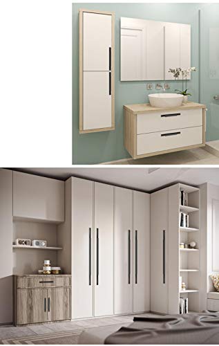 Kitchen Cabinet Pulls - Black Cabinet Handles - 5 Pack Long Cabinet Hardware for Drawers Dresser Furniture Pulls (3.78 inches Hole Center - 6.3 inches Length) - size: 3.78 inches Hole Center - 6.3 inches Length