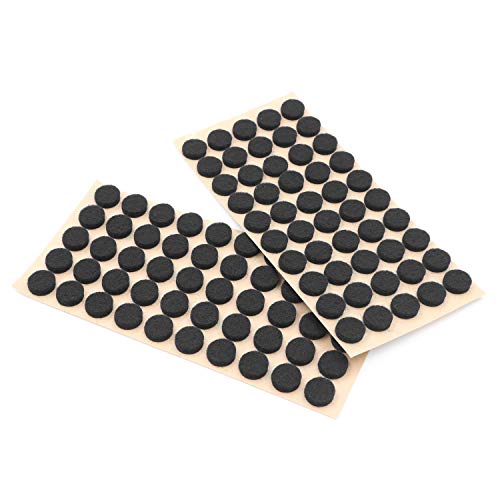 Furniture Felt Pads 3/8" (10mm) Diameter Round 3M Self Adhesive Protects Kitchen Cabinets, Drawers, Desks and Furniture Against Bumps and Scratches 100 Pack - Black - color: Black Felt 100 Pack