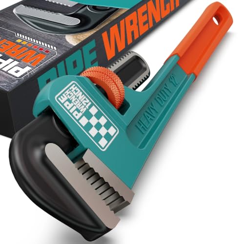 Heavy Duty Pipe Wrench, 12" Adjustable Straight Plumbing Wrench, High Drop-Forged jaws, Professional Pipeline Tool for Water Pipe Fittings, Mechanical assembly, Workshop Operations - size: 12inch