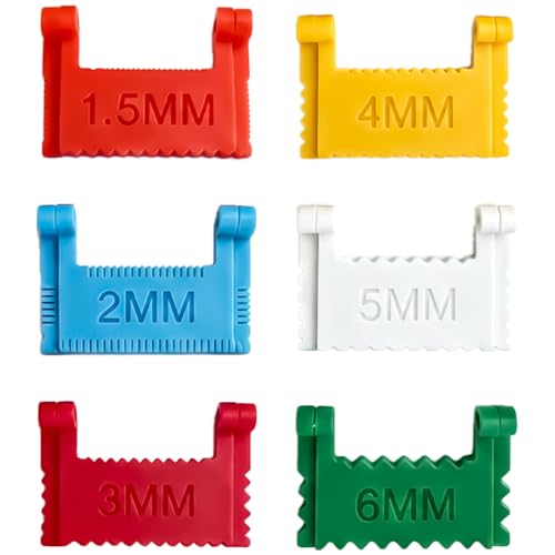6 Pcs Edge Clip On Sewing Ruler Non-Slip Hand Sewing Stitching Guide Tool - size: 1.5mm/2mm/3mm/4mm/5mm/6mm