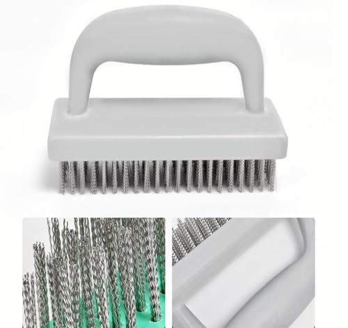 Large Heavy Duty Rust Removal Brush Stainless Steel Wire Brush 2-piece Set, 6.9 "X 2.5" Size, with Plastic Comfortable Grip, Used for Cleaning, Scraping slag, dust, Dirt and Paint scrubbing