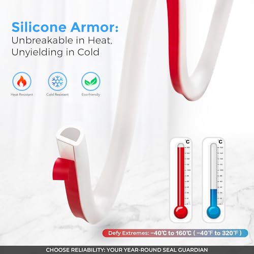 Ravinte Weather Stripping Door Seal Strip, 23 FT D-Shaped Silicone, White - color: White, size: 9/16" W × 15/32" x 23FT