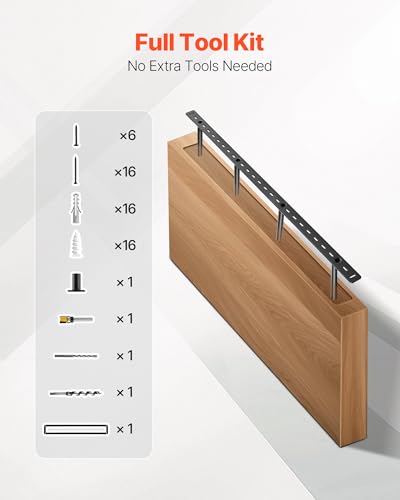 VEVOR Floating Shelf Bracket 1 Pack, 230 lbs/104 kg Weight Capacity, 43x6.2x1.5 inch / 1092.2x157.4x38.1 mm, Heavy Duty Hidden Shelf Brackets Support, Wall Mounting Invisible Floating Shelves Bracket
