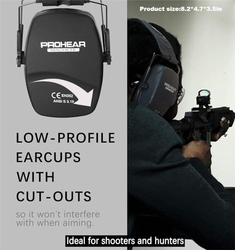 PROHEAR 016 NRR 26dB Shooting Ear Protection, Slim Passive Earmuffs