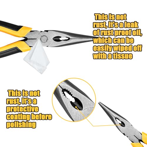 Needle Nose Pliers with Wire's Cutter - Long Nose pliers, Needlenose Pliers,Needle-nose Pliers, Needle Nose Plyers can Screw Loose Nuts and Wind/Cutter Wire's ect.（8.1 in）