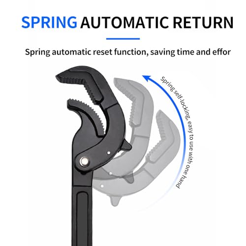 2Pcs Self Adjusting Wrenches Sets - 10.5 & 14" Self Locking Pliers,Multi-Function,3 Sides Teeth,Non-Slip Handle,Suit for Pipe Vise Micro 5 Wrench