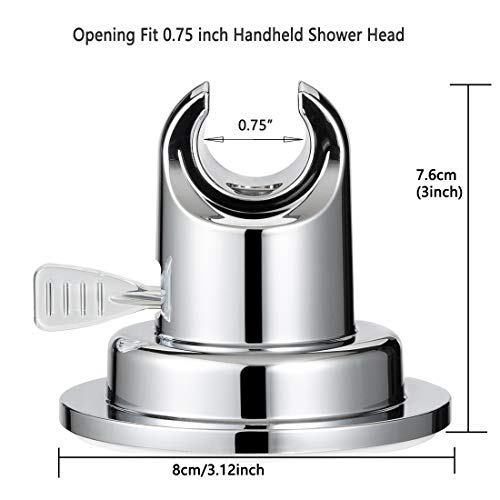 JiePai Suction Cup Shower Head Holder for Handheld Shower,Chrome | Suction cup holder,No-drill wall mount,fits 3/4 handheld,Works on tile glass metal,Removable,For bathroom/RV - color: Holder-Chrome