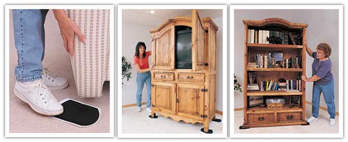 Furniture Slides for Carpet, Large (9” x 6”) - Easily Move Sofas, Loveseats, Cabinets, Bookcases, and More (4 Slides per Set) - size: 9" x 6"