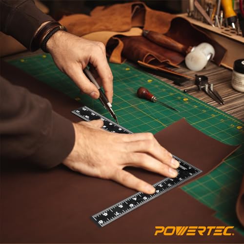 POWERTEC Carpenter Square 8" x 12" - L Square Ruler, Right Angle Square Tool, Woodworking Square for Carpentry, Construction, DIY, 1PK (80035) - style: 8" x 12" Square