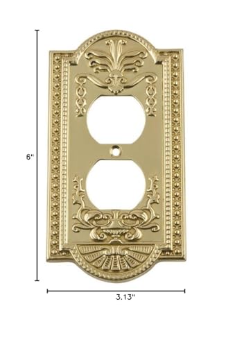 Nostalgic Warehouse Meadows Light Switch Cover Plate - color: Polished Brass, size: Outlet