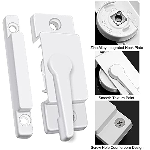 Window Sash Locks for Vertical Horizontal Sliding Window Double Hung Window - color: 10Pcs White