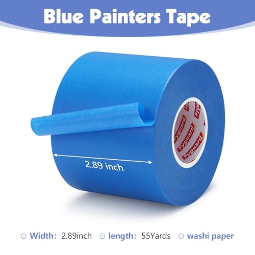 Blue Painters Tape 3Inch Wide Masking Bulk for Wall Painting 2.83IN×55Yd