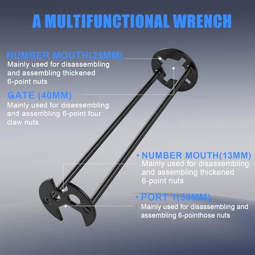 2 Pcs Multifunctional Sink Wrench Set, 11-in-1 Basin Faucet Tool