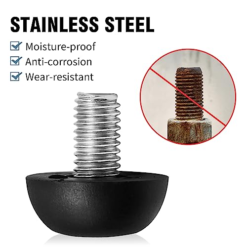 16 PCS 8mm x 1.25 M8 Adjustable Leveling feet, Adjustable Furniture Leg Leveler, Replacement Outdoor Patio, Stainless Steel Screw-in Leveling Feet Glides - color: 16pcs
