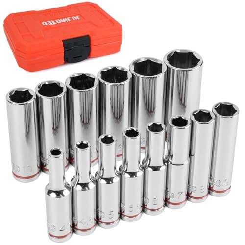 1/4" Drive Metric Master Socket Set, 14-Piece - size: Deep, style: 14pcs-metric