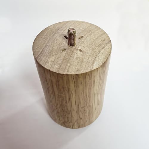 Wood Furniture Legs 4 inch Big Wooden Sofa Cabinet Couch Loveseat Feet Cylinder Style Furniture Legs for Sofa Bed DIY Replacement Feet Set of 4 (4 Inch) - size: 4 Inch