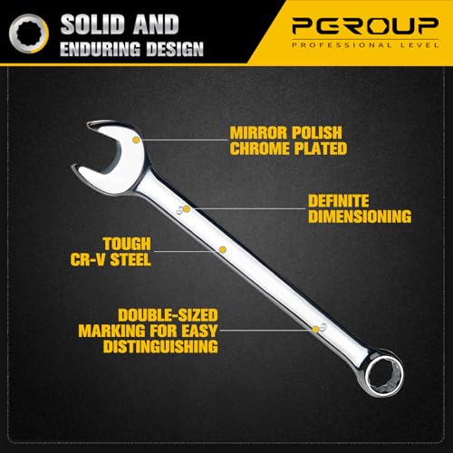 9mm Metric Combination Wrench, CR-V Steel with Mirror Polish, 12-Point Design, 15-Degree Offset, Perfect for Auto Repair, Household, Car & Truck Emergency - size: 9mm