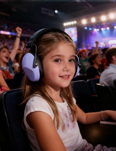 Kids Noise Canceling Earmuffs, 25-30dB Noise Reduction Ear Protection, Adjustable Headband Concert Fireworks, Autism - color: Purple