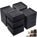 ANNKUT Bed Risers 4 inch Heavy Duty, Furniture Risers for Desk Table Sofa Couch Lifts to 1.5、3 or 4 in, Square Adjustable Risers Blocks, Support Up to 1,300 Lbs（4 Pack-Black） - color: 4 Inch-black(square)